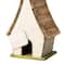 Glitzhome® 9.5" White Distressed Wood Birdhouse with Leaves